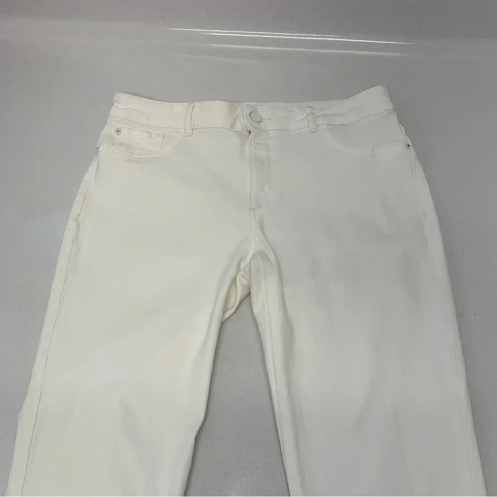 DL1961 Jeans Woman 32‎ White Mara Straight Ankle Instasculpt Stretch Pockets